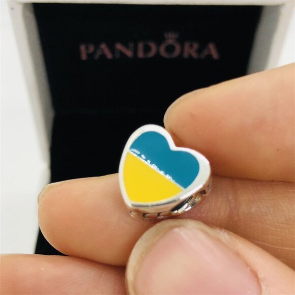 ✨🔥Pandora Ukraine Flag Charm s925 Sterling Silver - Picture 4 of 6